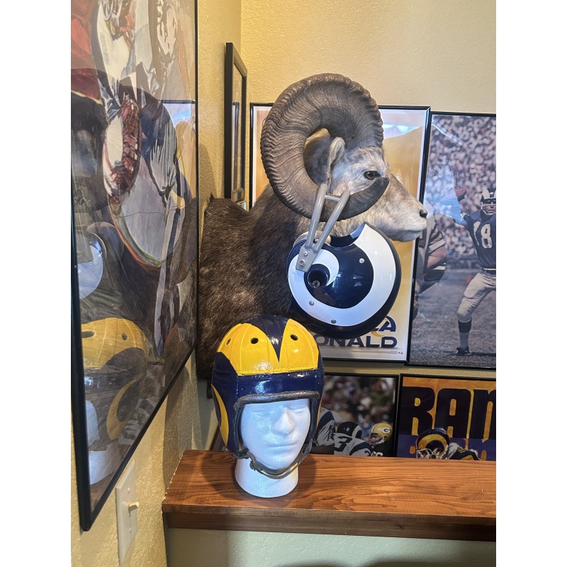 Los Angeles Rams 1948 Leather Football Helmet