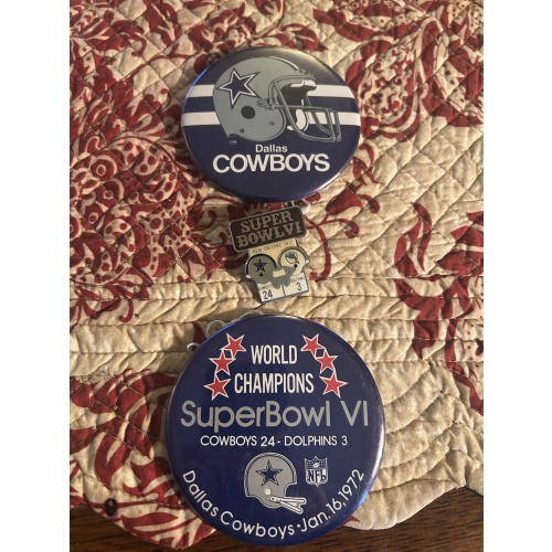 Dallas Cowboys Super Bowl VI Pin & Buttons