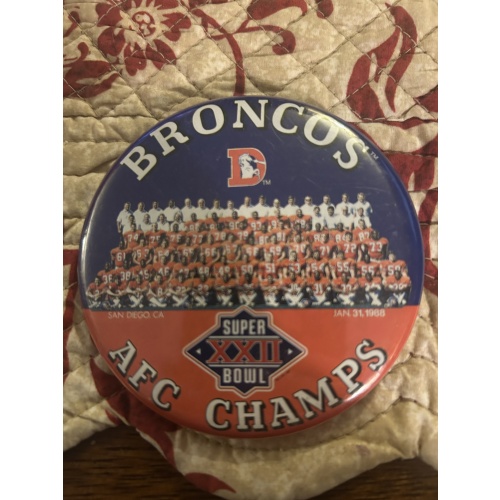 Denver Broncos Super Bowl XXII Pin Back Button